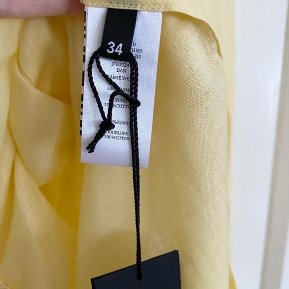 NWT Joseph Pale Yellow Ramie Dress, size 34 - fits like XS ish - Picture 7 of 10